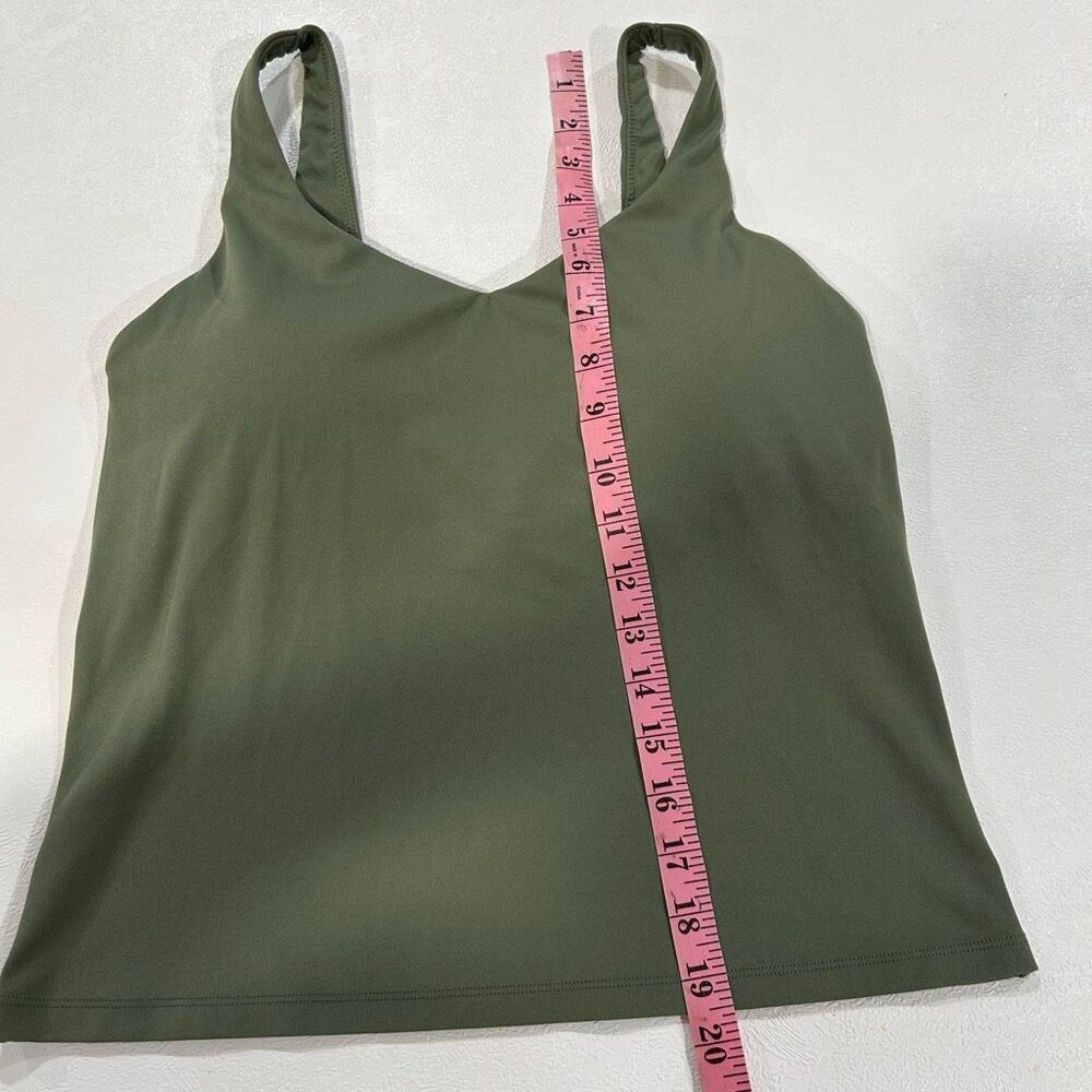 Offline by Aerie Olive Green Tank Top Built In Bra Stretchy Lounge Active Top Si - Picture 7 of 8